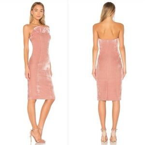 Cinq à Sept Strapless Velvet Dress in Mauve